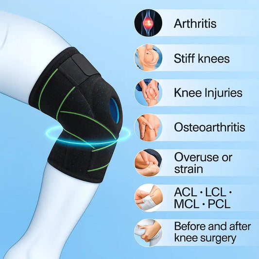 DocKnee™️ - Knee Brace with Side Stabilizers & Patella Gel Reliefly™