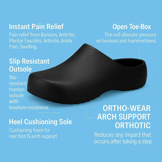 OrthoSlip™ Healthy & Non-Slip Comfort Clog Mules Reliefly™