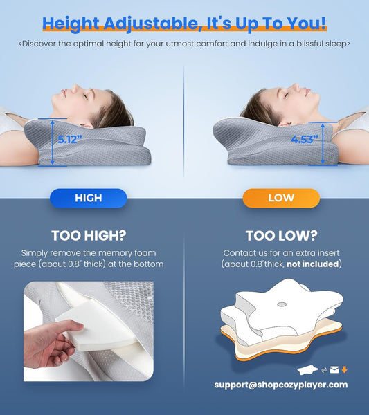 Cervical Memory Foam Pillow for Neck & Back Relief