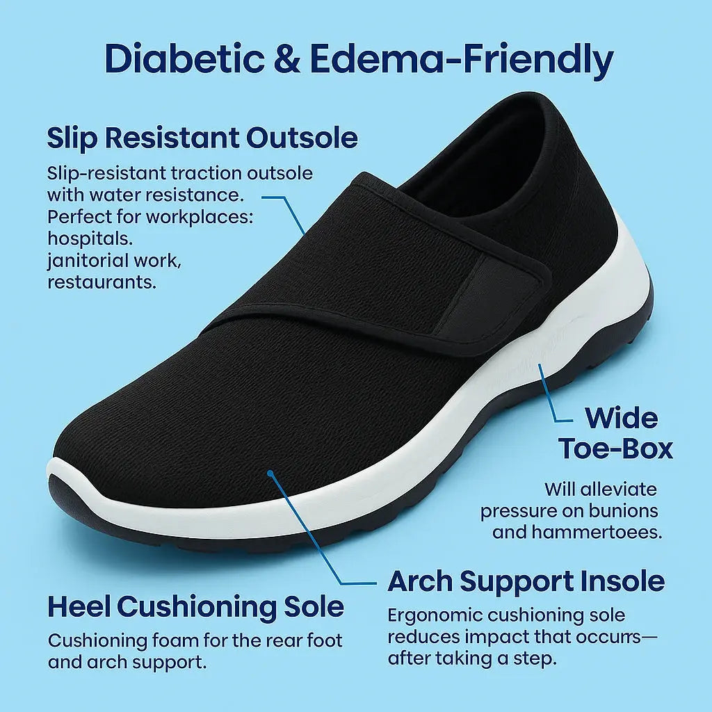 SwellEase™ Men’s diabetic shoes with extra-wide fit 