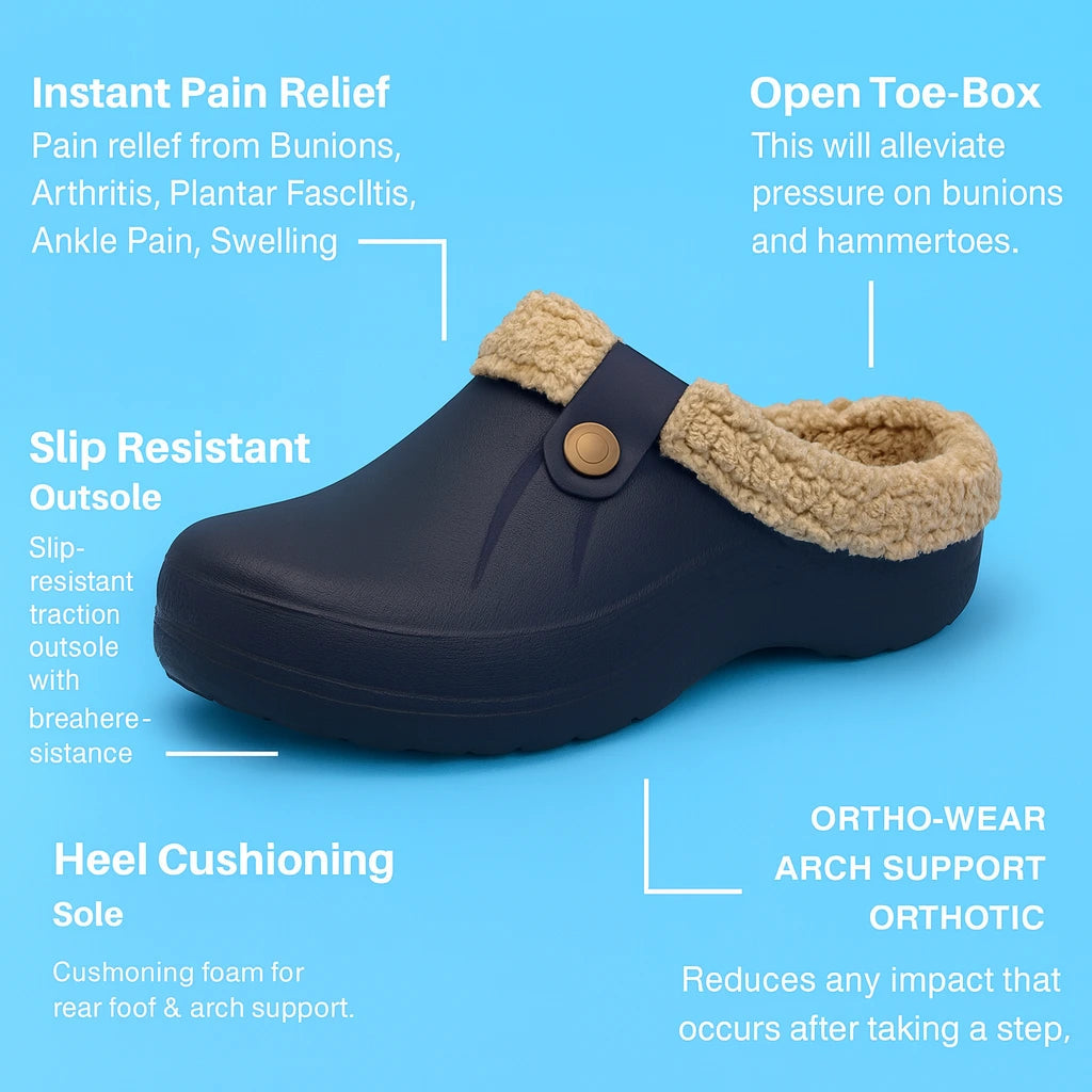 OrthoFuzz - Healthy & Non-Slip Comfort Clog Mules Reliefly